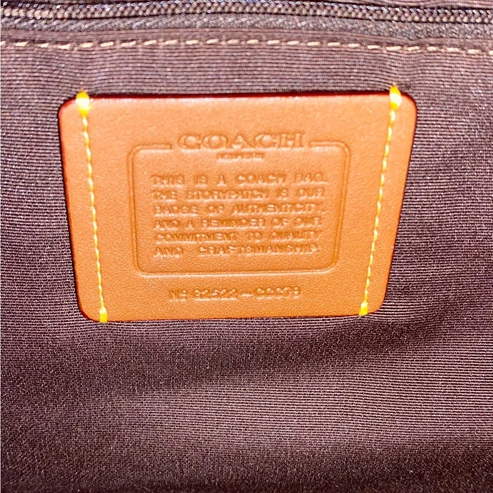 Coach 🤎 Large rowan satchel Suede New purse - Picture 9 of 14